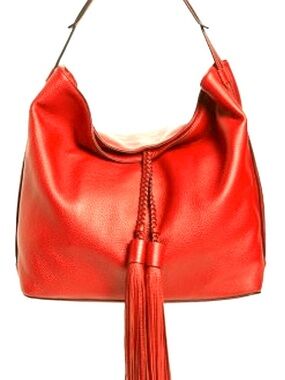 NWT Rebecca Minkoff Poppy Red (Bright Orange) Leather Tassel Hobo